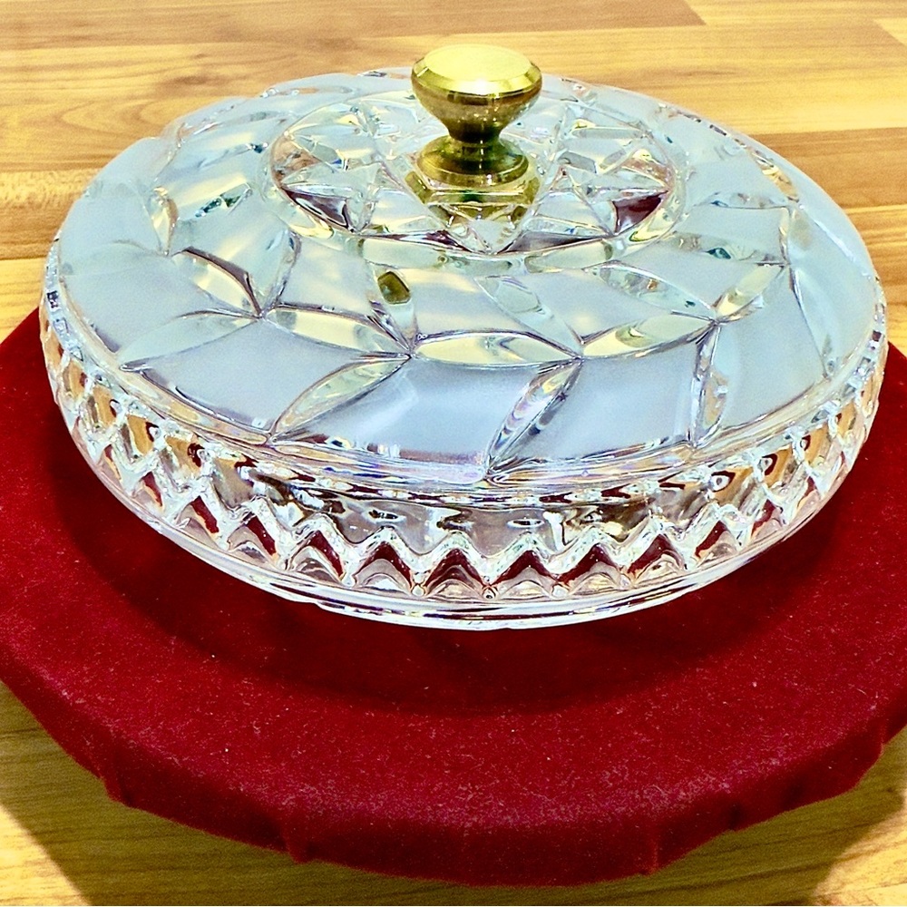 Elegant Etched Crystal Clear Compote Candy Dish Trinket Jewelry Holder ~ Video